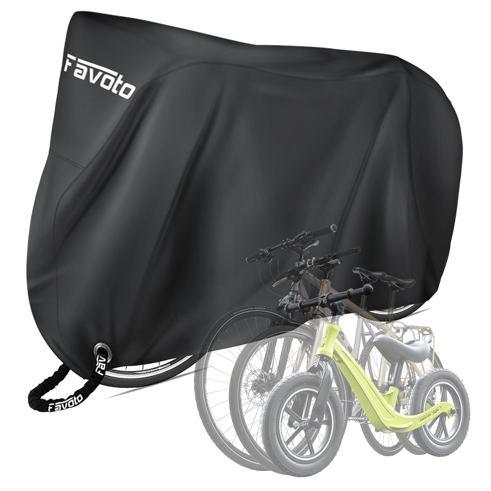 Favoto Bike Cover Waterproof Outdoor Storage for 3 Bikes Bicycle Cover