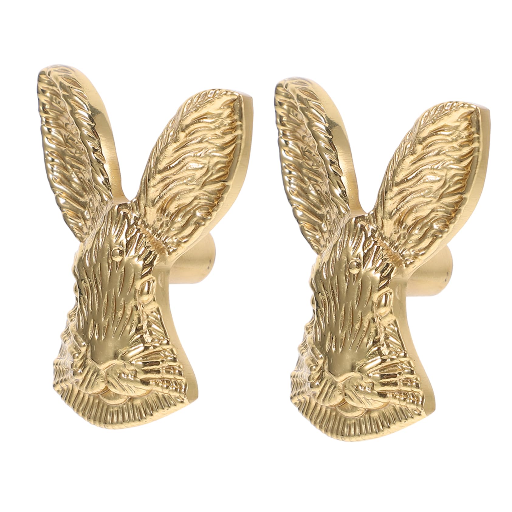 ARTIBETTER 2pcs Bronze Rabbit Head Drawer Knobs Modern Cabinet Pulls Black Hardware for Furniture