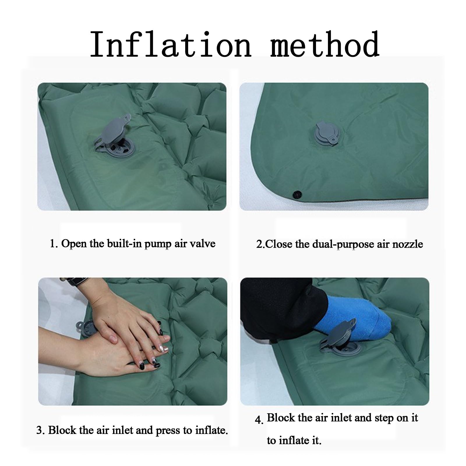 Colchón autoinflable, colchoneta for Dormir al Aire Libre, colchoneta for Dormir en Tienda de campaña, colchón Doble portátil.(Blue)