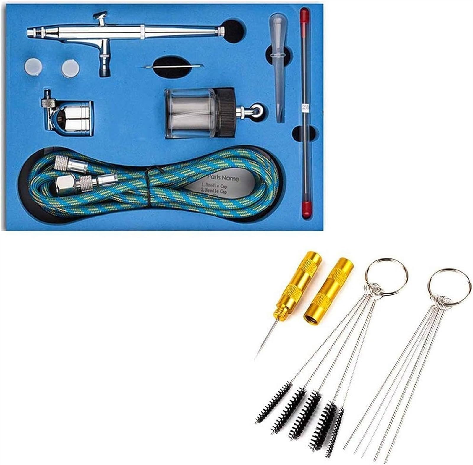 Opryskiwacz farby 0.2/0.3/0.5mm dysze Dual Action Airbrush zestaw kompresora powietrza 7cc/22cc kubek w sprayu aerograf do ręcznie robionych farb do ciast