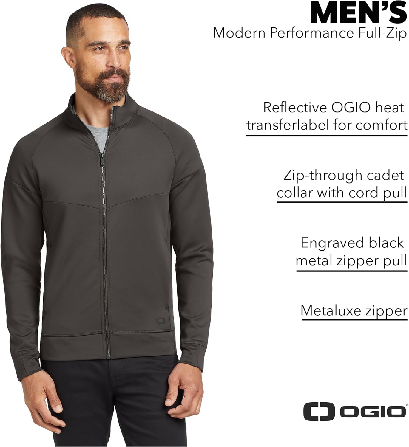 OGIO Unisex Modern Performance Full Zip | Moisture Wicking Zip Up Jacket for Men & Women, Stretchy Workout Jacket - Image 4