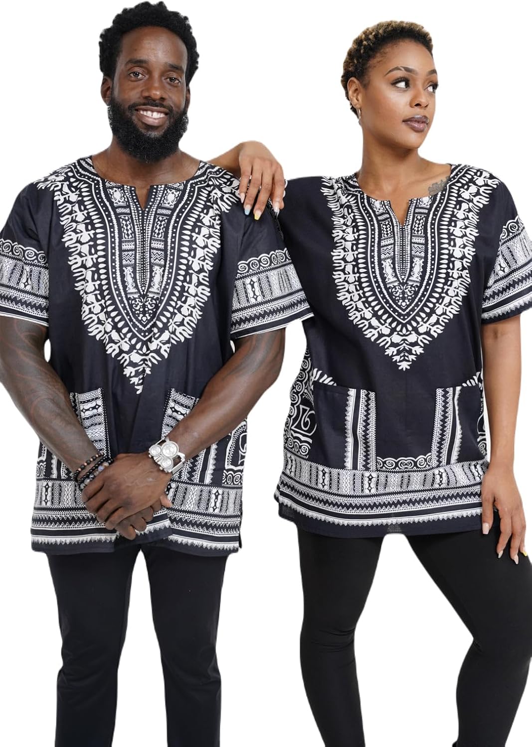 Dupsie's African Print Unisex Dashiki Shirt African Attire for Men Women Black History month, Festivals, Church, Cruises - Image 2