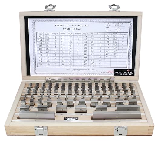 Accusize Industrial Tools 81 Pc Grade AS-1 Steel Gage Block Set, P900-S582