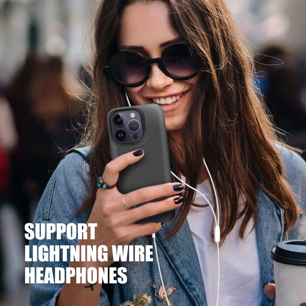 Battery Case for iPhone 14 Pro Max, 6000mAh Rechargeable Extended Battery Charging/Charger Case, Add 100% Extra Juice (6.7 Inches) Black