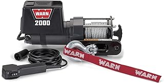 WARN 92000 Vehicle Mounted 2000 Series 12V DC Electric Utility Winch with Steel Cable: 1 Ton (2,000 lb) Pulling Capacity