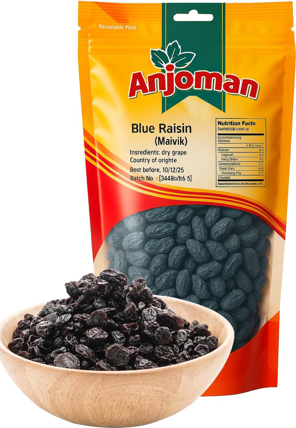 Anjoman Premium Blue Raisins – 1 Kg, Unsulphured Sun Dried Raisin, Healthy & Natural, Potassium Rich, Contain Vitamin, Iron & Fibre Ready to Eat Snack with Antioxidants Dry Fruits