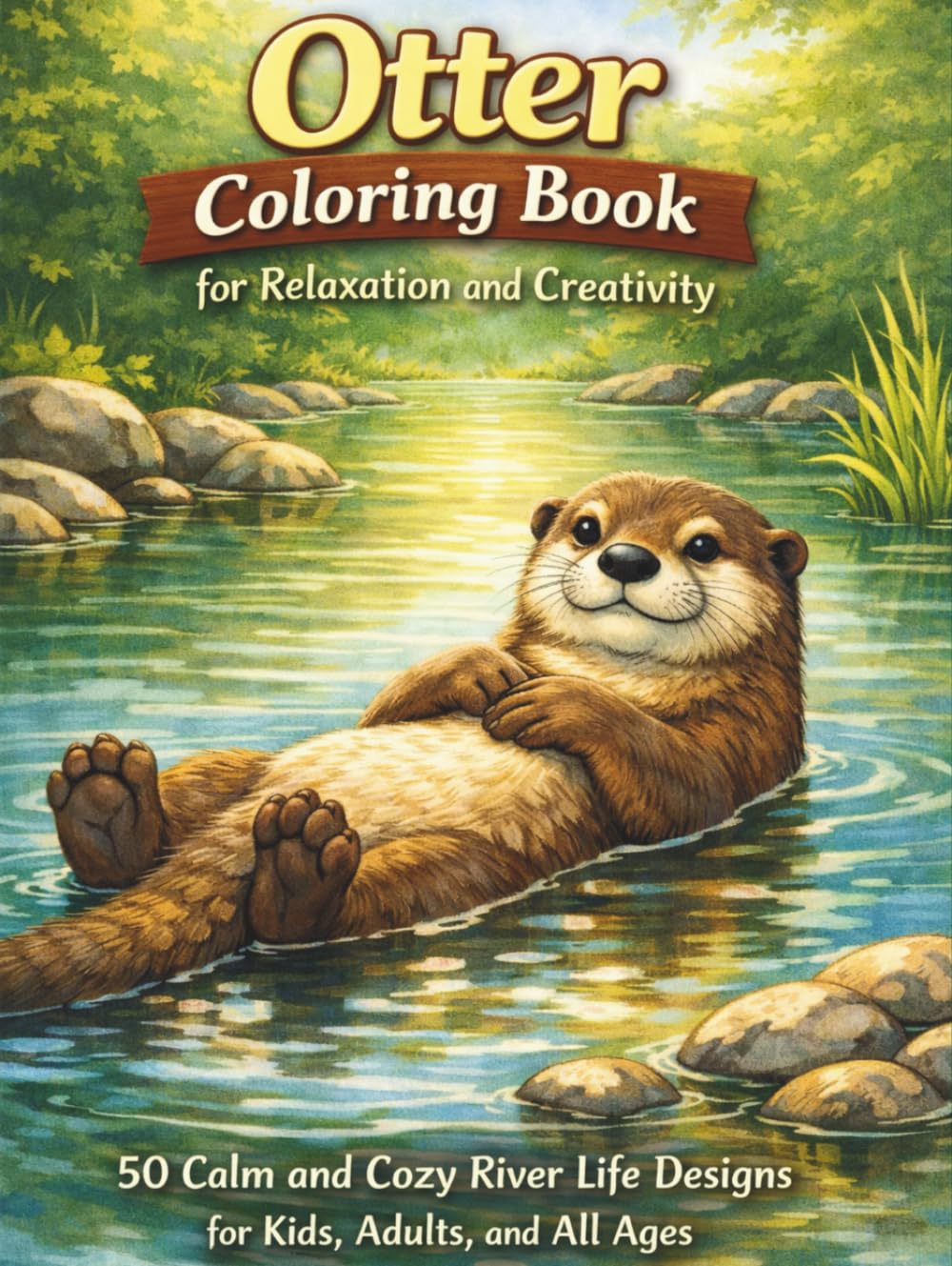 Otter Coloring Book for Relaxation and Creativity: 50 Calm and Cozy River Life Designs for Kids, Adults, and All Ages
