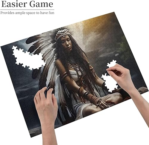 Miniatura 3 de Rompecabezas para adultos y familia, rompecabezas de 500 piezas, sueños de la doncella nativa africana, juego de oración americana, juego de madera,