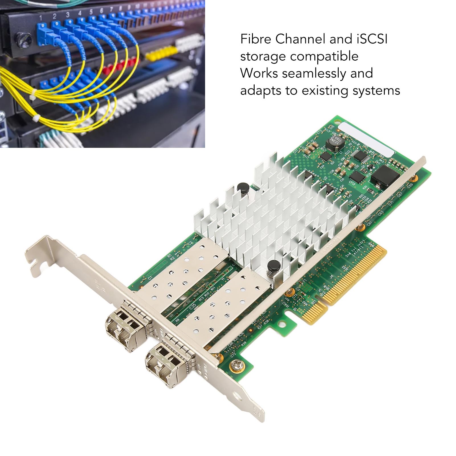 Ejoyous Carte Réseau Serveur 10GB Dual Port SFP PCIe X8, 82599ES