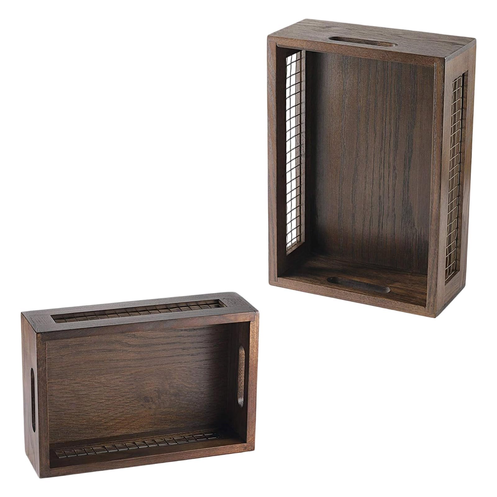 Scatola portaoggetti con Struttura in Filo Legno per cipolle, Aglio, Prodotti secchi in Cucina Conservazione Artigianale in Filo Legno
