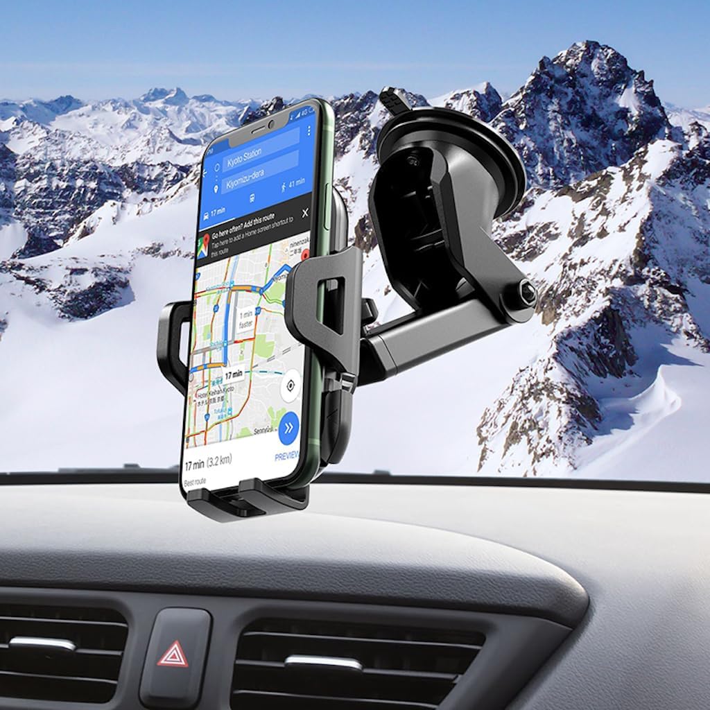 Hoco CA76 holder mounted on a car dashboard with phone