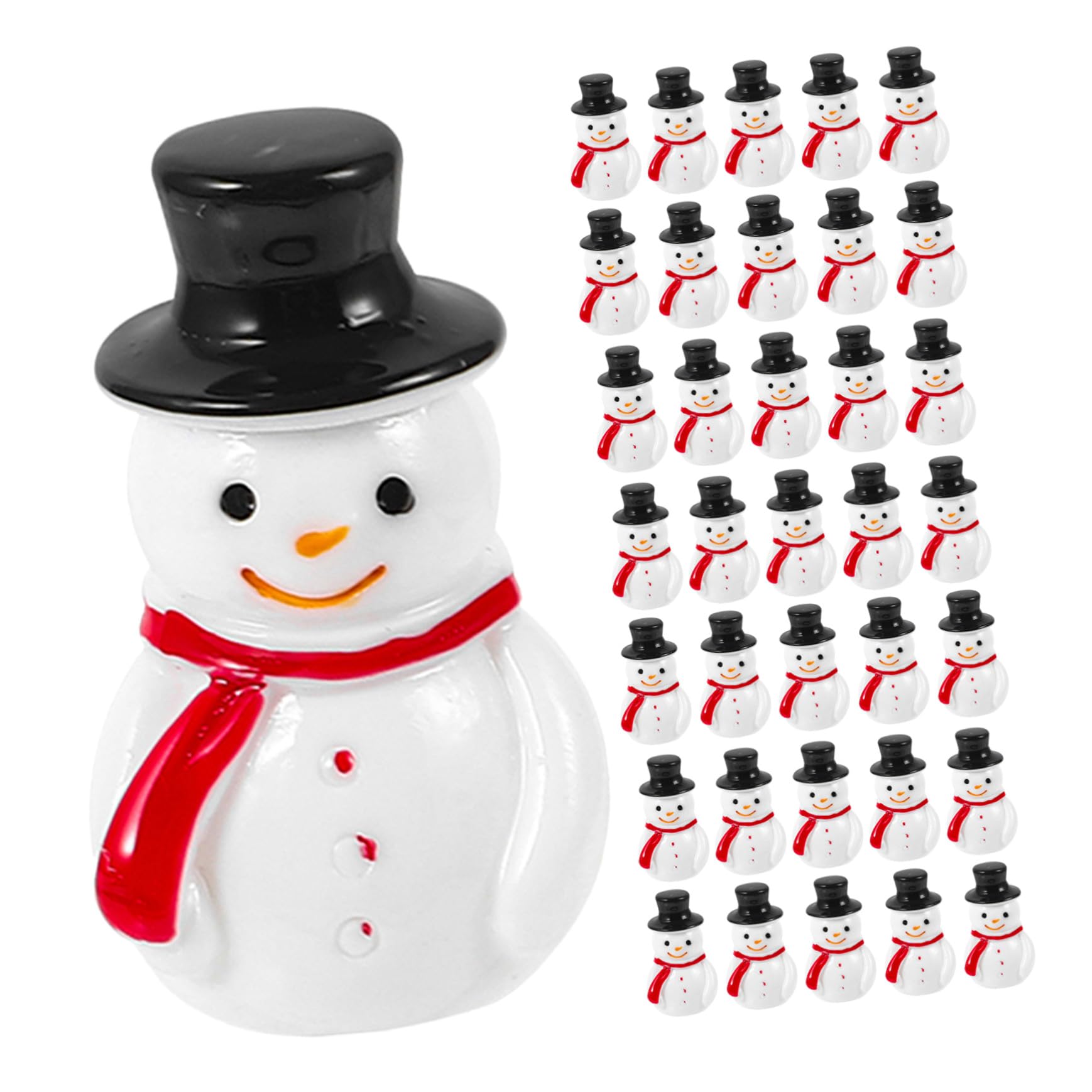 VALICLUD 100piezas Decoración de Mini Muñeco de Nieve Figuras de Resina para Manualidades de Invierno para Micropaisajes Navideños Decoración de Muñeco de Navideño para Fiestas de Cumpleaño