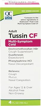 Quality Choice Non-Drowsy Tussin CF Multi-Symptom Cold Relief 4 Oz Pack of 1