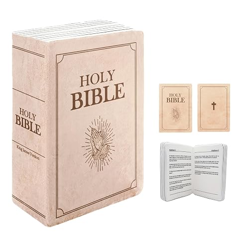 Generic The Holy Bible Pillow Plush- Book Shape, Openable, Bible Verse Pillow (Beige), throw pillow001