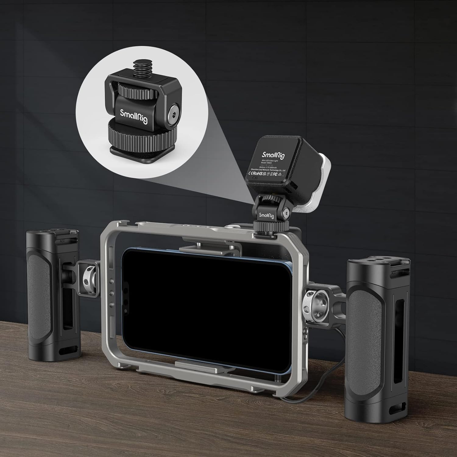 SmallRig 1/4" Mini Ball Head Cold Shoe Mount Adapter with 1/4"-20 Thread for Camera Phone Cage LED Video Light-3577 - Image 7