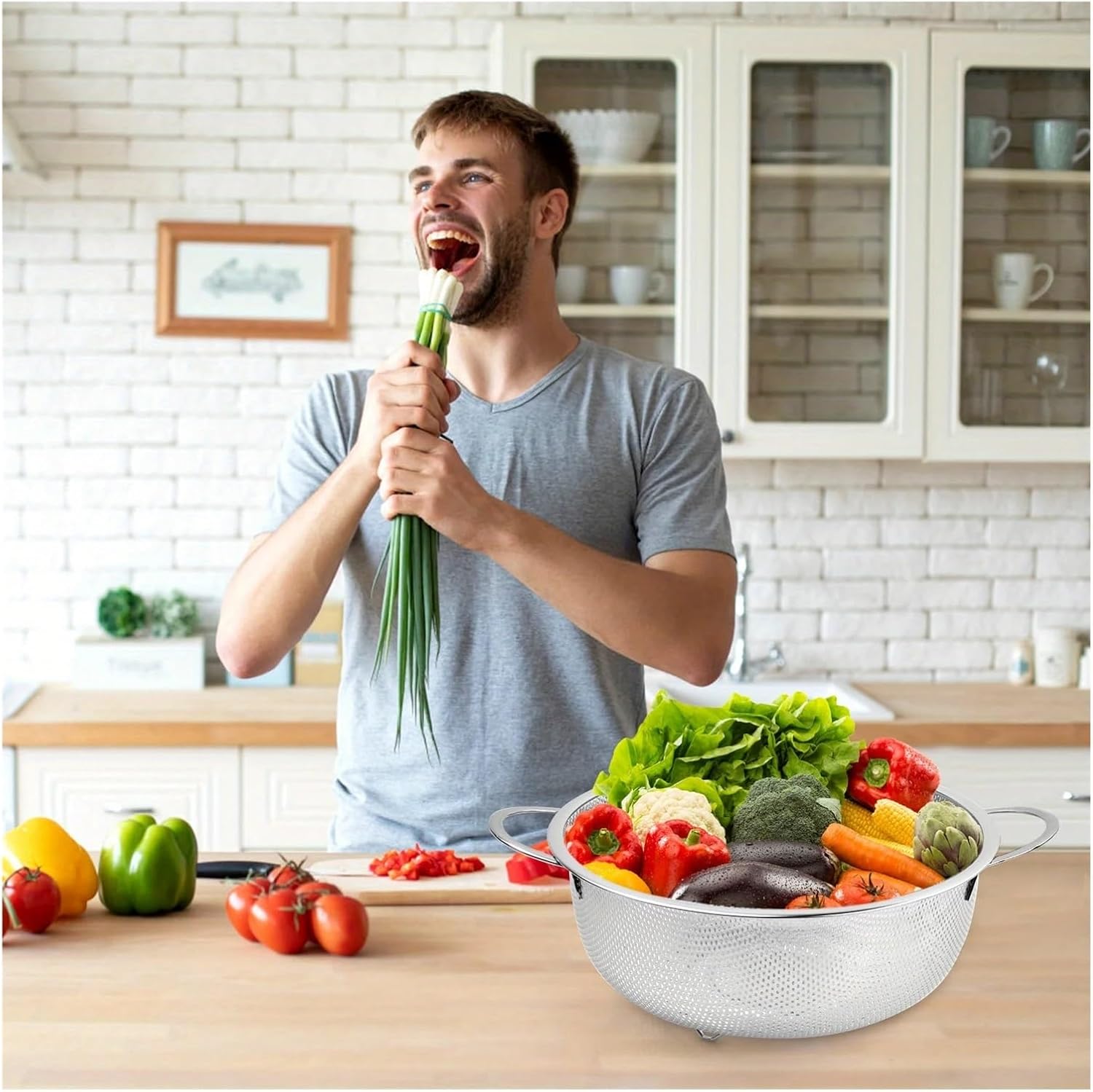 Fit for All-Purpose Stainless Steel Fine Mesh Strainer Set with Handles - colander for Kitchen Use(3pcs)