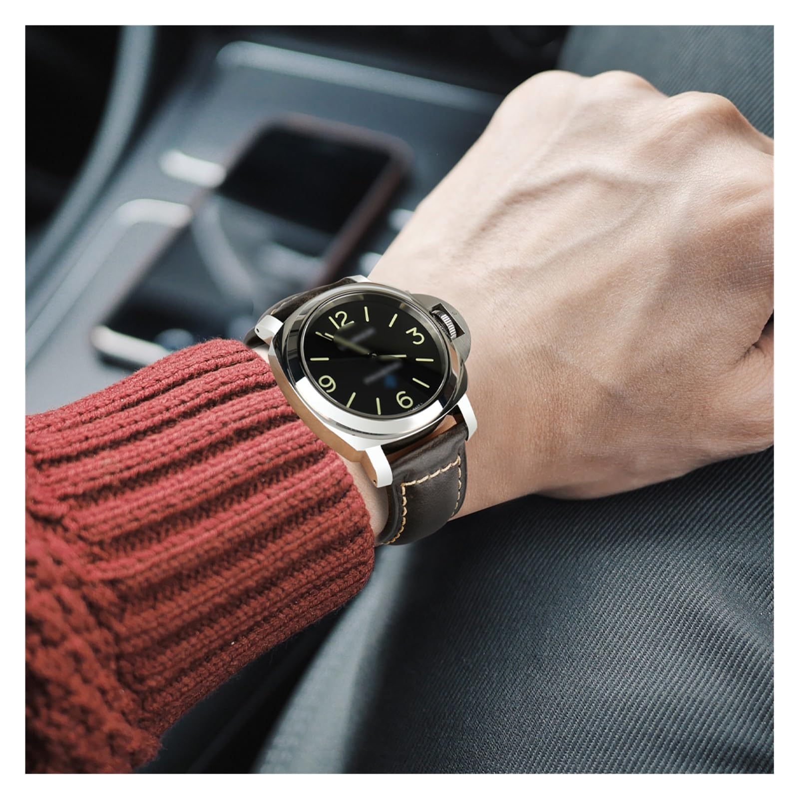 INEOUT Bracelet De Montre En Cuir Veau Unisexe À La Mode 18mm 19mm 20mm 22mm 24mm 26mm Ciré L'huile
