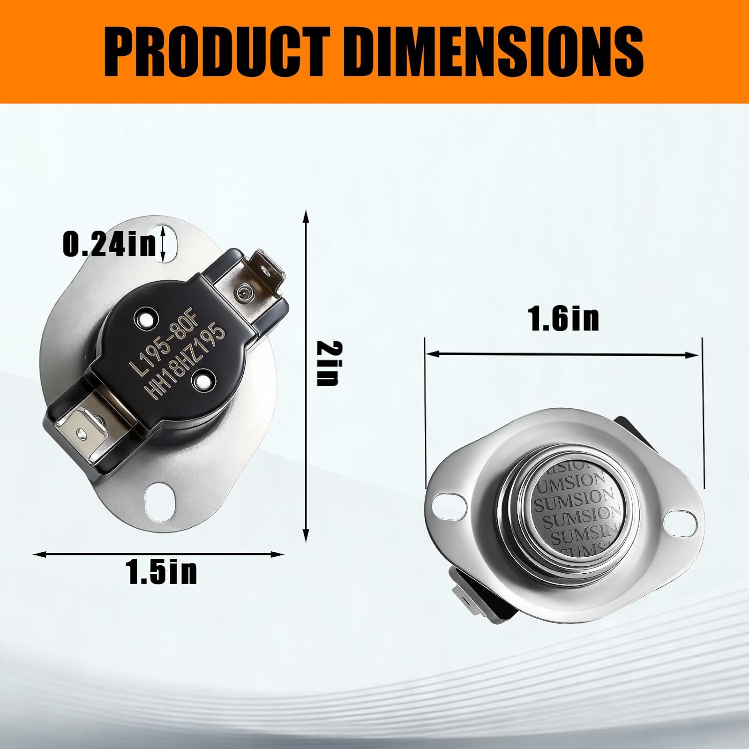 Furnace Limit Switch Compatible with Carrier Payne Furnace, Replacement Limit Switch L195-80F, Replace#: HH18HZ195