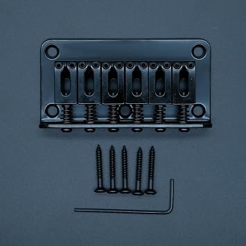 78mm Fixed Hardtail Bridge for 6 String Fender Strat Tele Electric Guitar (Black)