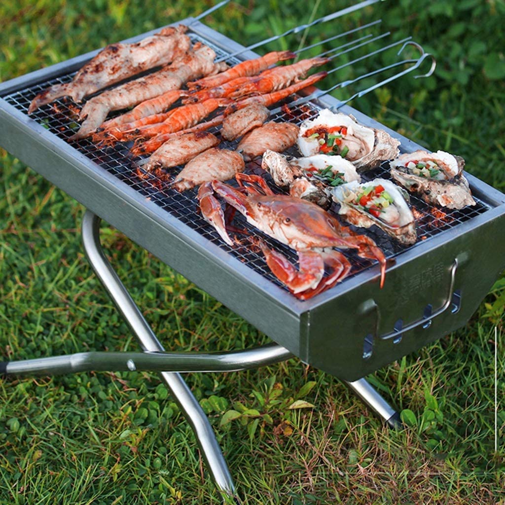 Grille Węglowe Plenerowy Grill Węglowy Grill Grillowy Przenośny Składany Grill Ze Stali Nierdzewnej Na Piknik Na Świeżym Powietrzu Camping Travel Grill Kempingowy