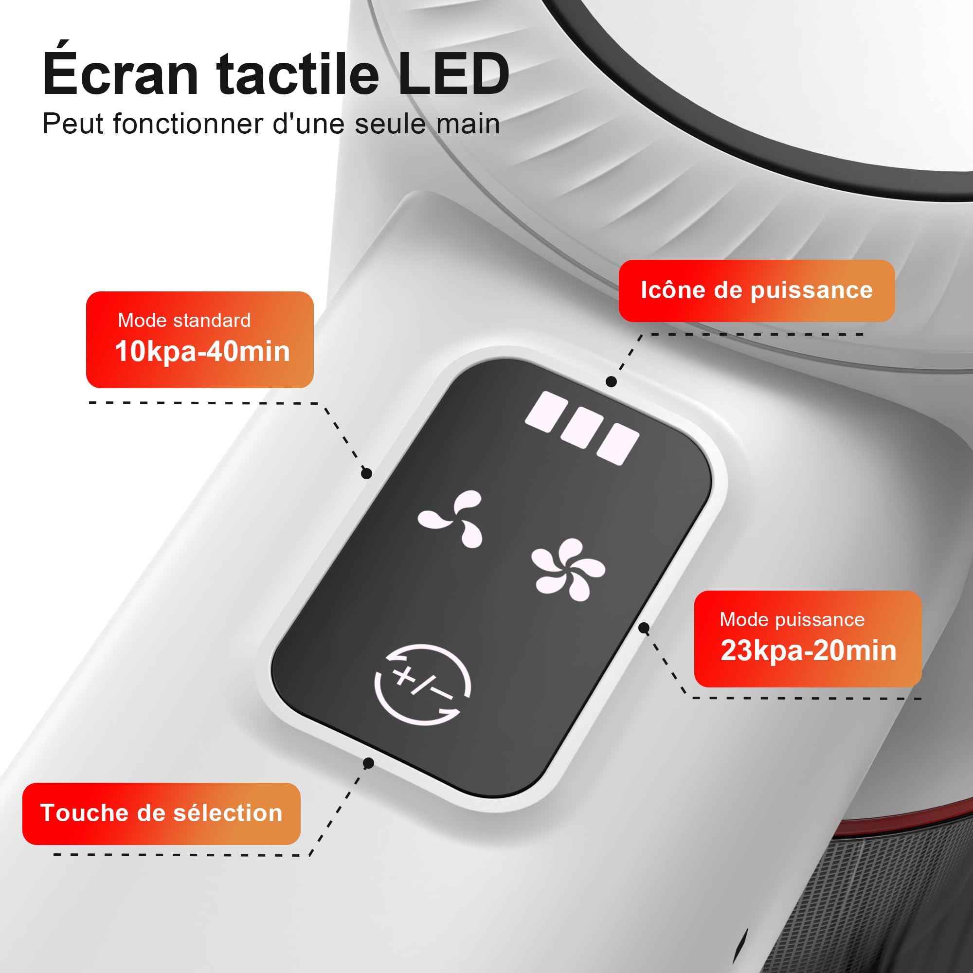 Aspirateur sans Fil Balai Électrique - Puissant sans Câble Rechargeable Batterie Silencieux Légère Balais Électriques pour Sol Tapis Poils d'animaux Intérieurs