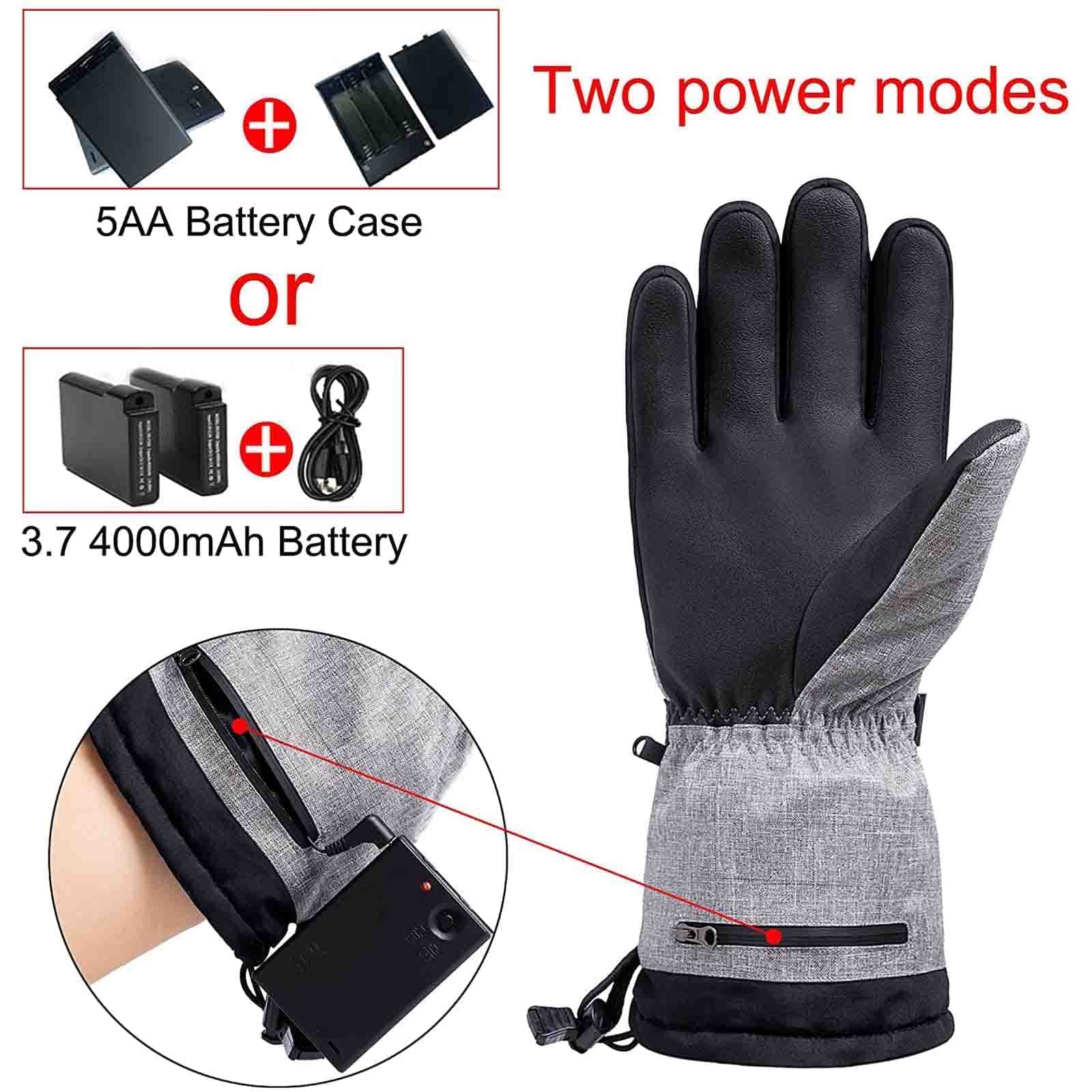 Guantes térmicos eléctricos Guantes térmicos de batería Pantalla táctil Guantes de Mano cálidos de Invierno para Mujeres y Hombres Senderismo Esquí Motocicleta Ciclismo