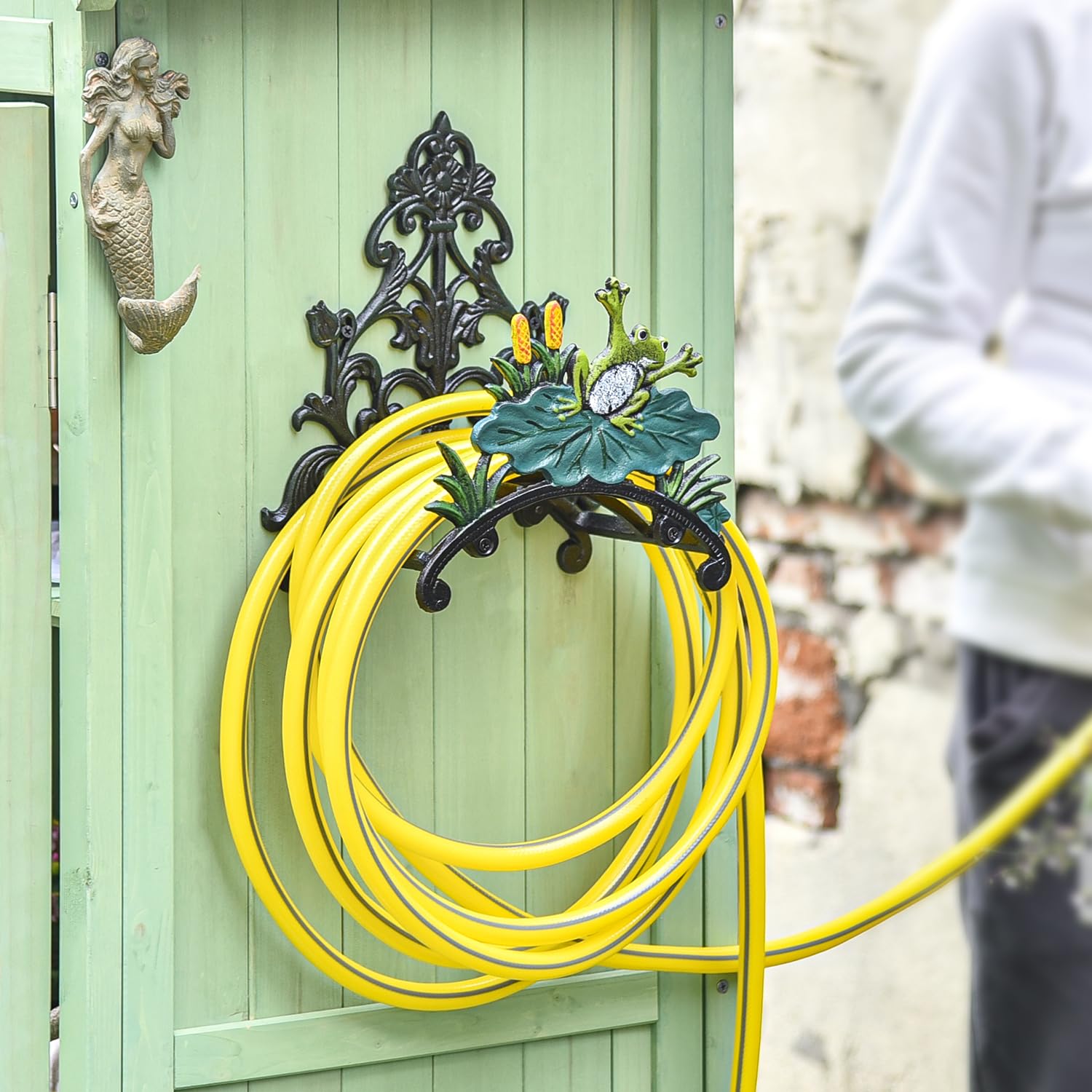 Copritubo Da Giardino In Ghisa A Forma Di Rana Re – 25,5 Cm, Colore Marrone