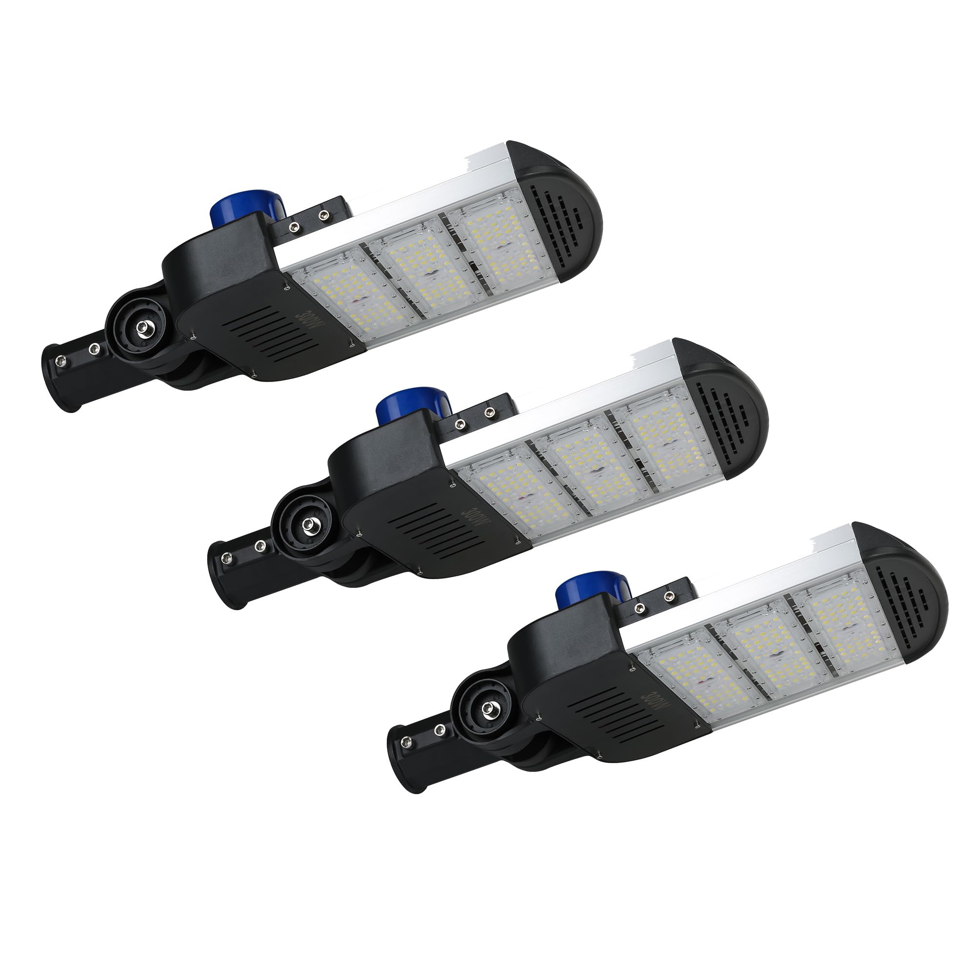 Gopretty 300W LED Parking Lot Lights Slip Fitter 3 Pack, 36000LM 6000K with Dust to Dawn Photocell, Outdoor Flood Commercial Shoebox Pole Lighting for Street Yard Stadium
