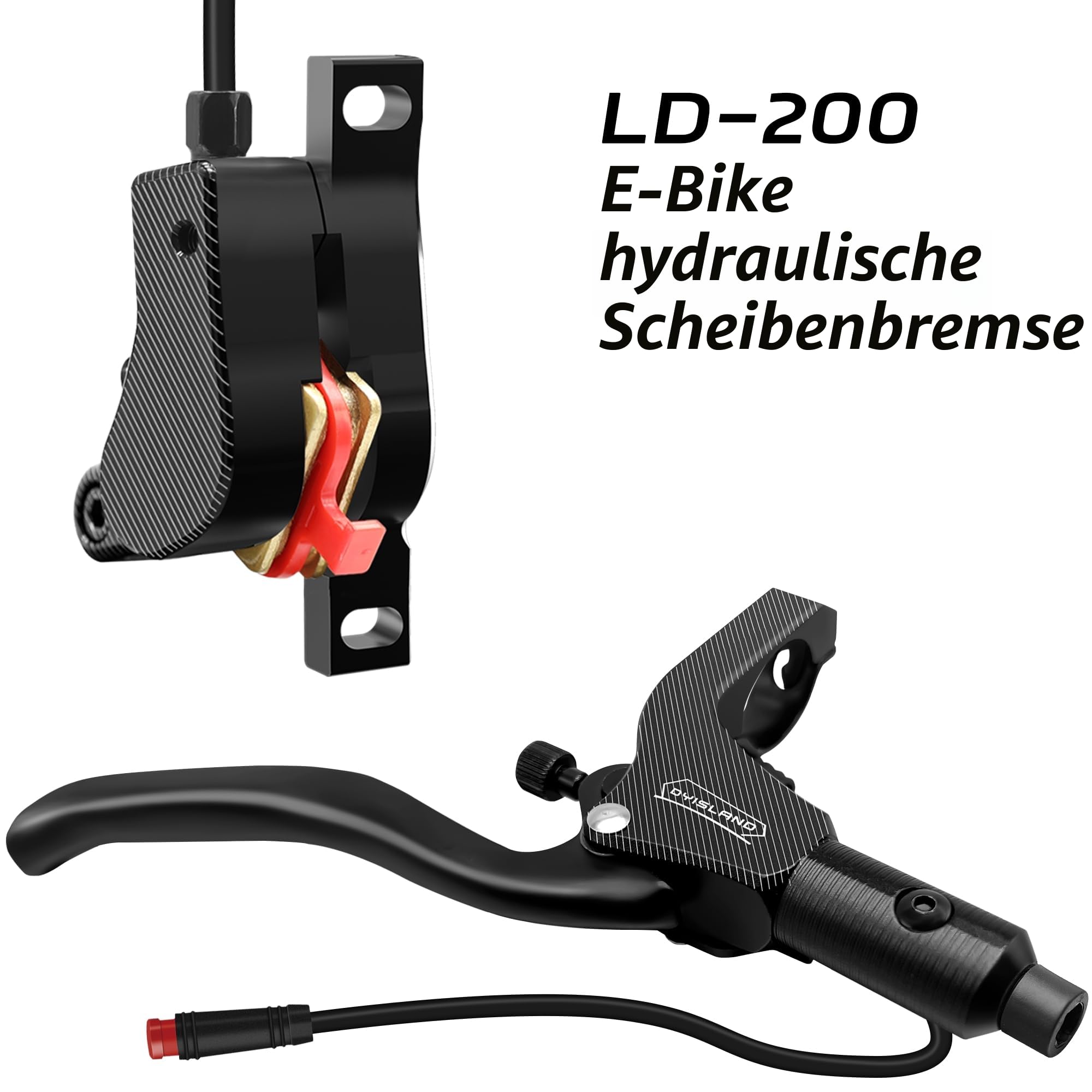LD-200 2-Kolben-Hydraulik-Scheibenbremsen-Set für E-Bike, hydraulische 2-polige Bremskit, hydraulische Bremskit（mit Montagewerkzeugen und Schrauben）