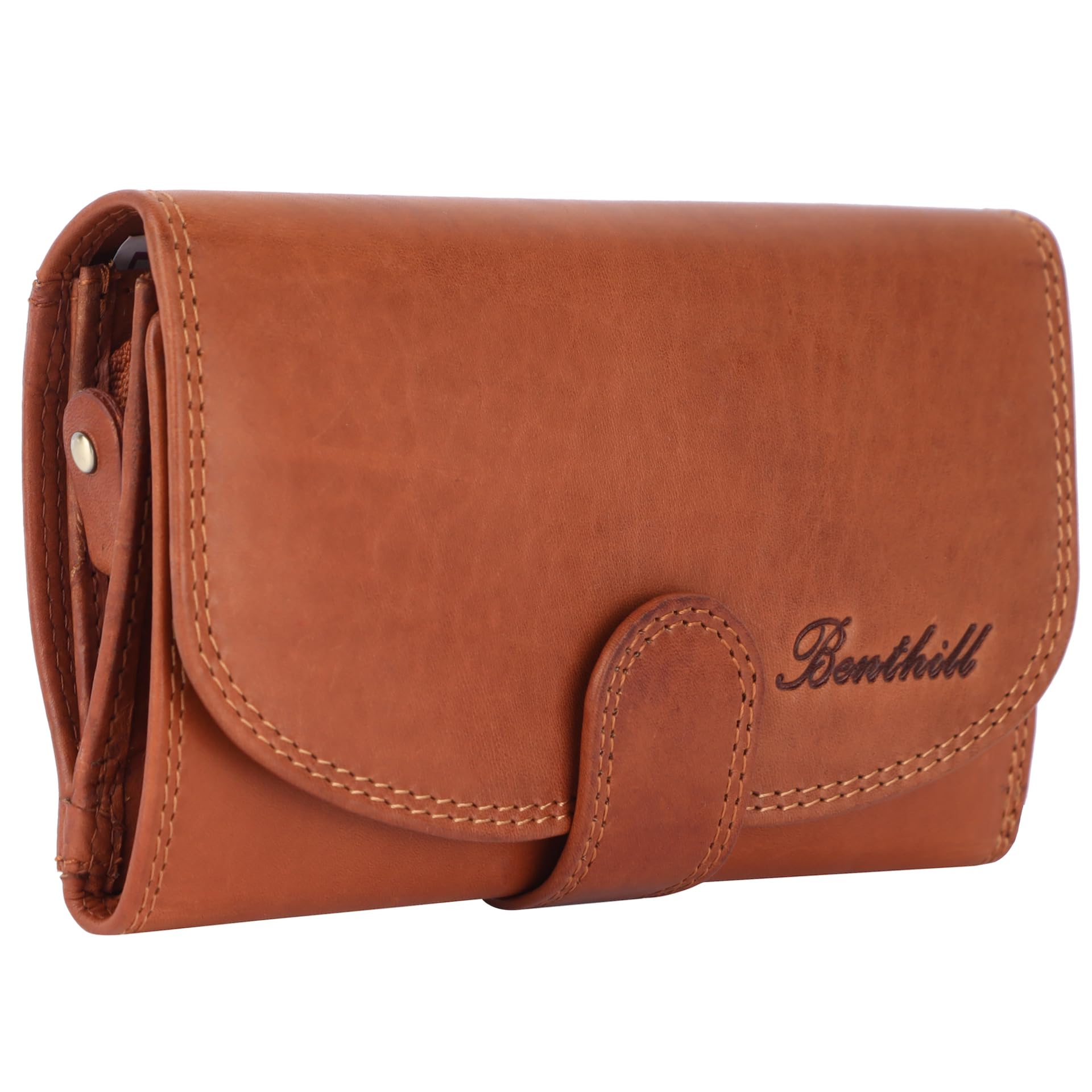 Benthill Damen Geldbörse + Produktbeschreibung: Echt Leder, RFID-Schutz, Geschenkbox