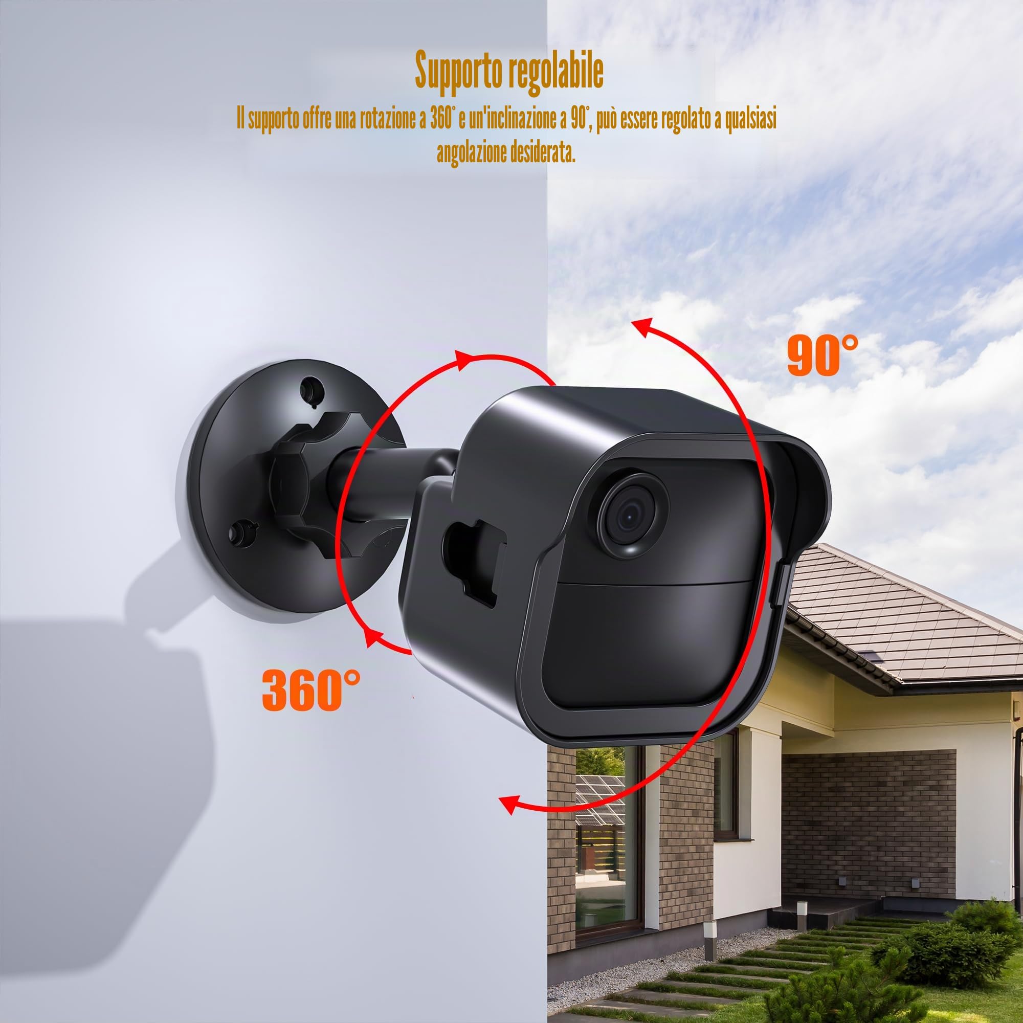 Rhorawill Blink - Supporto per fotocamera da esterni, regolabile a 360°, custodia protettiva per supporto per fotocamera lampeggiante, supporto per esterni, supporto con porta di ricarica (2 pezzi)
