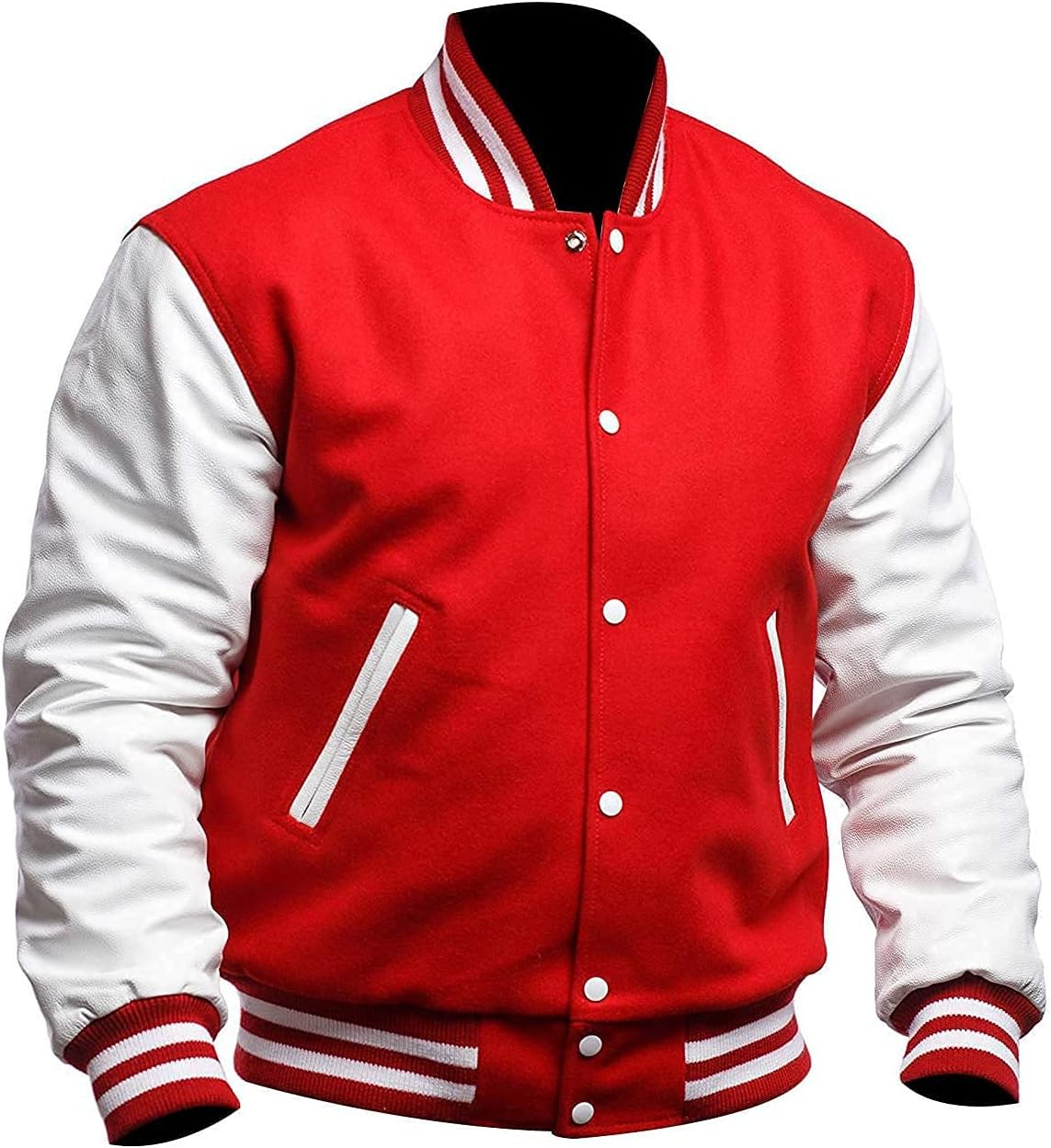 TRENDS GENESIS Premium Varsity Letterman Jacket Men Genuine Leather Sleeve | College Baseball High School Jackets for Men