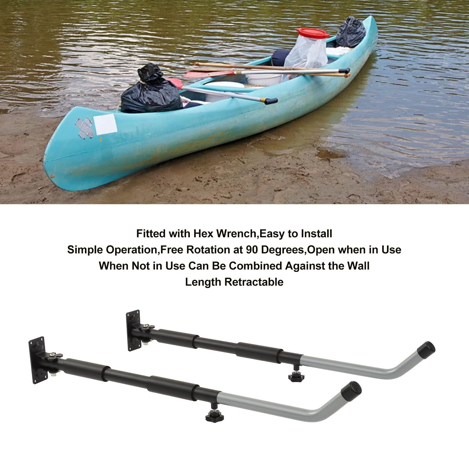 NYSUZHOUJI Surfboard Storage Rack Retractable Wall Mount Display Rack Snowboards Kayaks Canoes