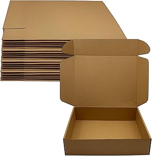 13 x 10 x 3 inch Shipping Boxes Set of 20, Brown Corrugated Cardboard Box Mailer Boxes for Packaging Small Business Shipping,Mailing Boxes Bulk for Birthday Wedding Party Book Literature Gift Giving