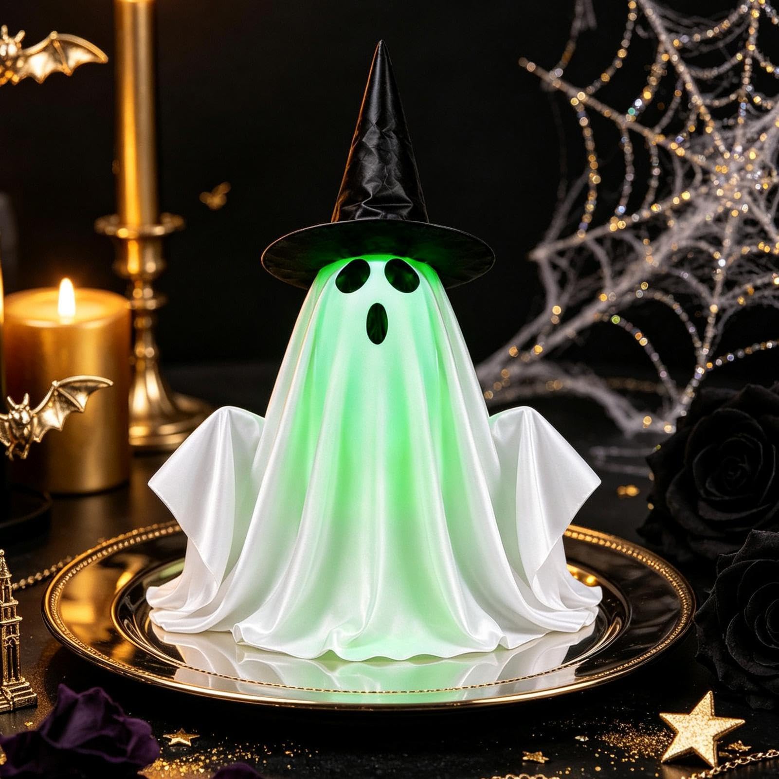 Dekoracja Halloween duch urocza świecąca statuetka dekoracja