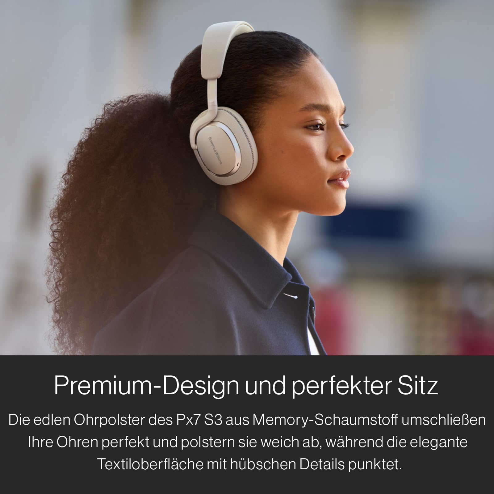 Bowers & Wilkins Px7 S3 Over-Ear-Kopfhörer mit Geräuschunterdrückung, kabellos, aptX™ Lossless, Schnellladung, 30 Stunden Wiedergabe, 8 integrierte Mikrofone - Anthrazitschwarz