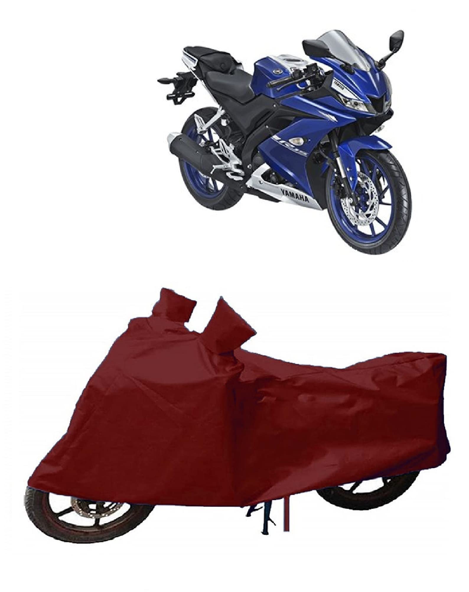 NEXTON All Weather Protection Water Resistant Scooter Bike Cover Compatible with Yamaha R15 V3 All Variants (Maroon)