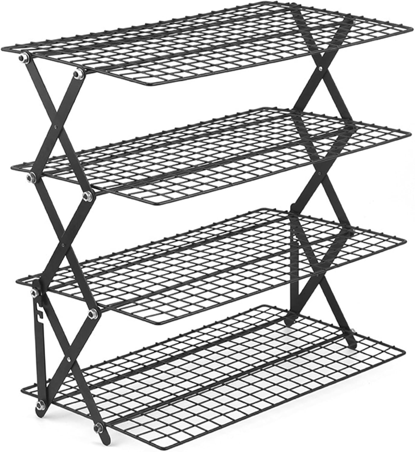 Cooling Racks for Cooking and Baking, 4 Tiers Collapsible Foldable Iron Wire Baking Cooling Rack for Kitchen