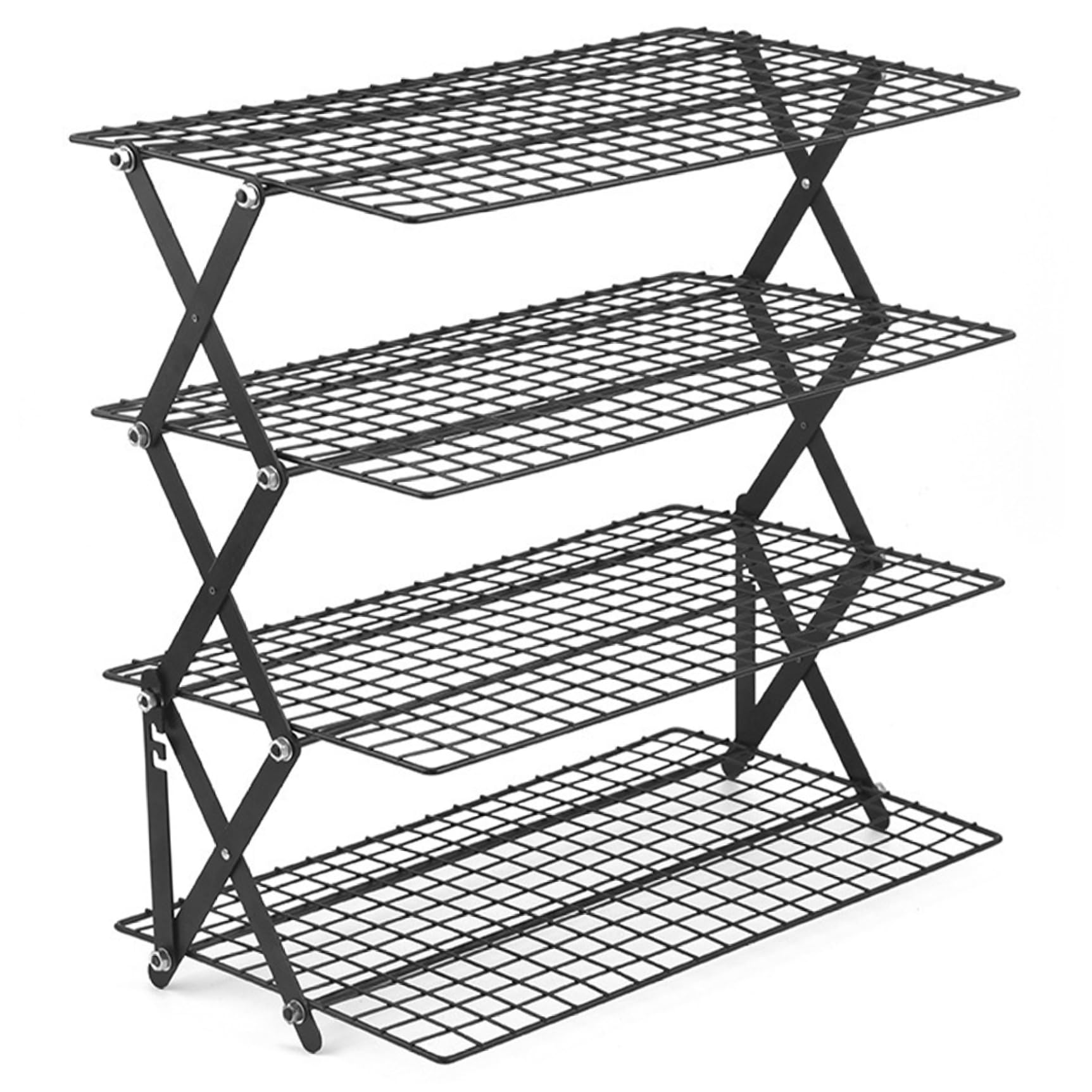 Grille de refroidissement en fil fer pliable 4 niveaux pour pâtisserie