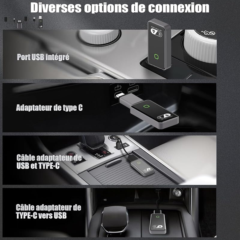 Astrobrights CarPlay Android Auto Wireless Adapter 2-in-1 Autóhoz