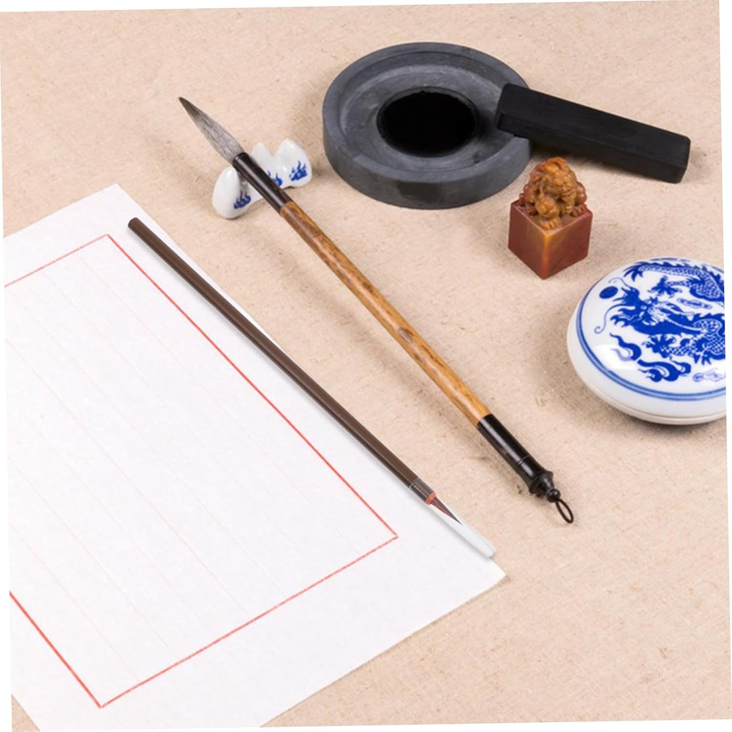10pcs Chinese Calligraphy Brush Set for Ink Painting Hair Brushes for Beginners for Calligraphy Art and Writing Practice