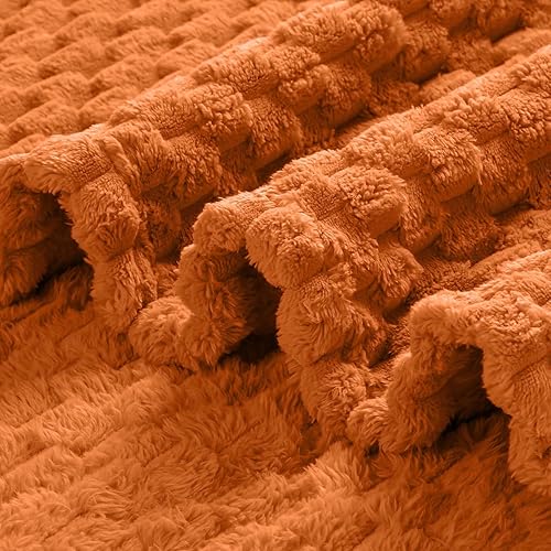 Miniatura 5 de Excervent Manta de franela de forro polar (50 x 70 pulgadas), manta decorativa de jacquard hexagonal para el hogar, campamento y viajes, súper suave