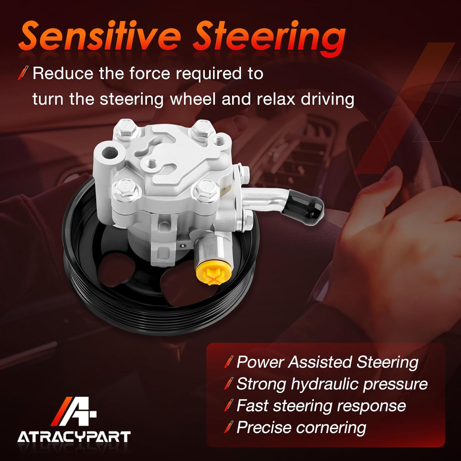 Power Steering Pump, with Pulley, Compatible with 2004-2011 Nissan Titan/Armada/Pathfinder and Infiniti QX56, Only Fits 5.6L V8 engines, Replace #21-5366, 49110-7S000, 990-0741, 5898
