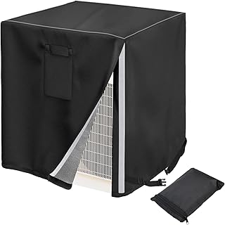 Air Conditioner Cover for Outside Units - Outdoor AC Cover for Window Unit - AC Covers for Outside Units Waterproof and windproof winter central air conditioning cover is suitable for AC condensing HVAC units (24''X24''X30'', Black)