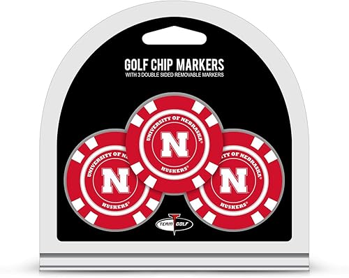 Miniatura 6 de Team Golf Tamaño de fichas de póquer NCAA con marcadores de esmalte de doble cara más pequeños
