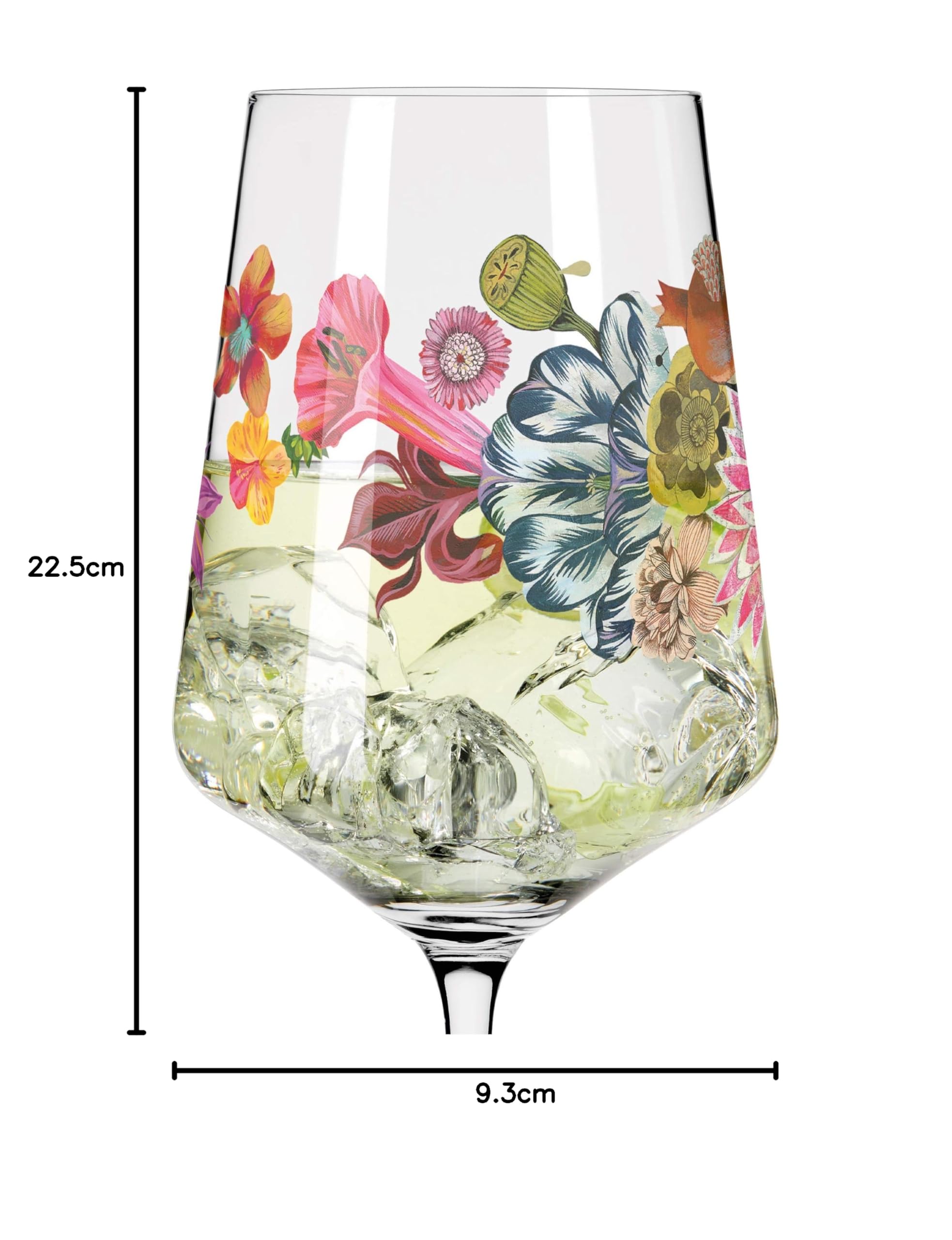 RITZENHOFF 2931006 Kieliszek do aperitifu 500 ml - seria Sommerrosa - motyw nr 6 z rośliną, drzewem - Made in Germany