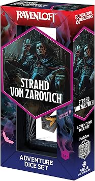 Dungeons & Dragons D&D Adventure Dice - Darklord Strahd von Zarovich - Black & Red, 7pc RPG Set, Sharp Edge, Collectible Roleplaying Game Accessory