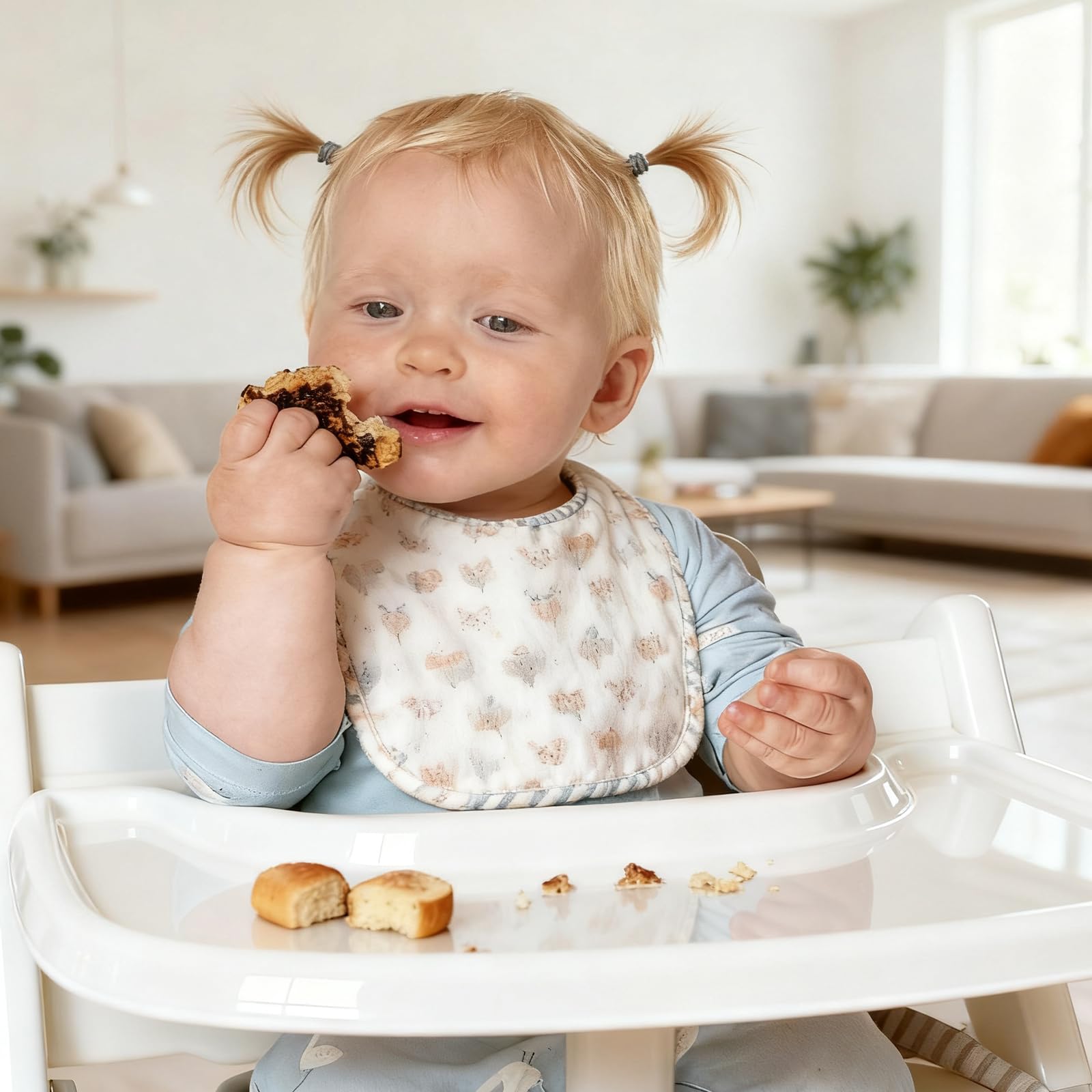 Vassoio compatibile con sedia Stokke Tripp Trapp, superficie liscia e forte assorbenza, 100% senza BPA, facile da montare, accessorio per seggiolone per bambini da 6 a 36 mesi, bianco