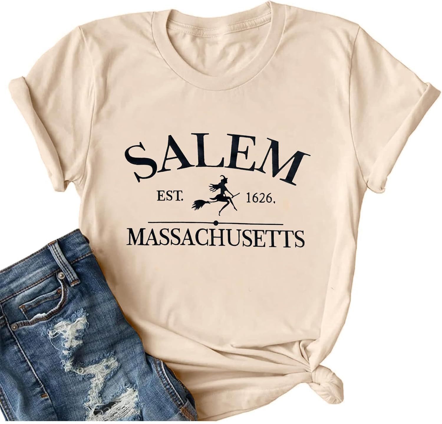 Halloween Shirts Women Salem Witch Tshirts Est 1626 They