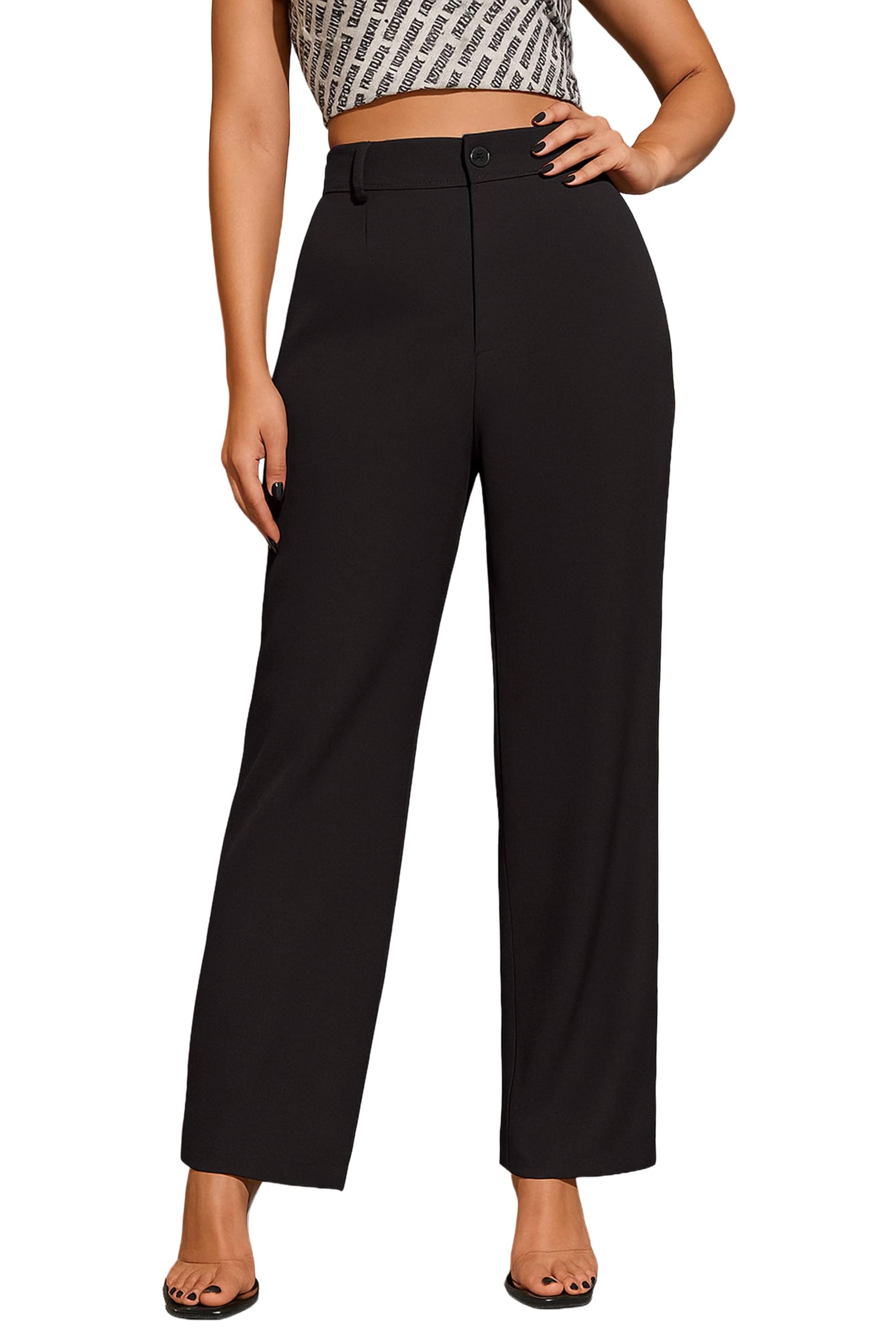 Lycra Trouser for Women - Straight Fit Ankle Length Formal Pant for Office & Casual Wear, Classy Solid Pattern & Plain Design, Comfortable & Stretchable